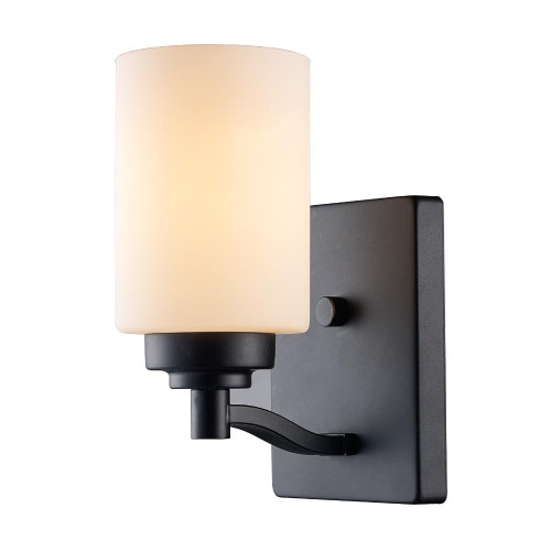 Trans Globe 70521 BK Mod Pod Indoor Glass Drum Armed Sconce 
