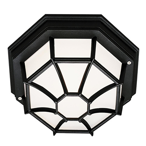 Trans Globe 40581 BK Benkert 1-Light, Weblike Design, Enclosed Flush Mount Ceiling Lantern Light 