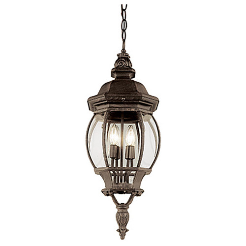 Trans Globe 4067 RT Parsons 4-Light Traditional French-inspired Outdoor Hanging Lantern Pendant with Chain 