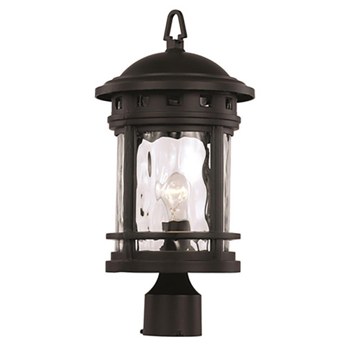 Trans Globe 40373 BK Boardwalk Collection 1-Light, Ring Top Lantern Head with Water Glass 