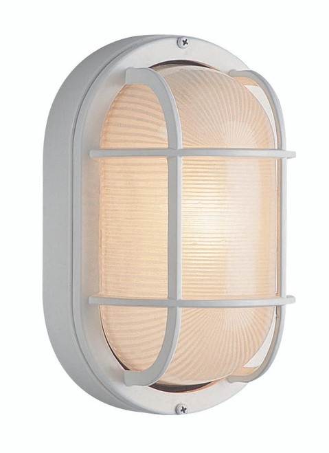 Trans Globe 41005 WH Aria 1-Light Caged Ribbed Glass Bulkhead Pocket Lantern 