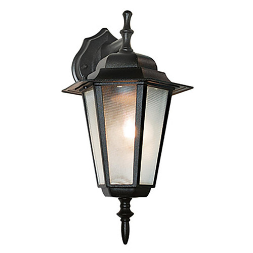 Trans Globe 4056 BK Alexander Outdoor 1-Light Frosted Glass and Metal Coach Wall Lantern 