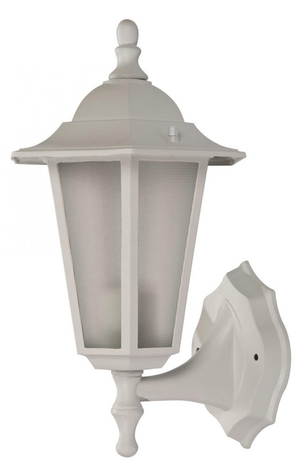 Trans Globe 4055 WH Alexander Outdoor 1-Light Frosted Glass and Metal Lantern with Scalloped Edge Wall Mount Plate 