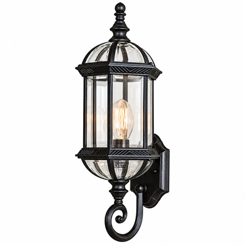Trans Globe 4180 BK Wentworth - Black Coach Wall Lantern with Clear Glass