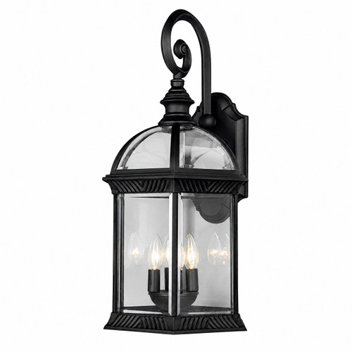 Trans Globe 44182 BK Wentworth Atrium Style, Armed Outdoor Wall Lantern Light, with Open Base 