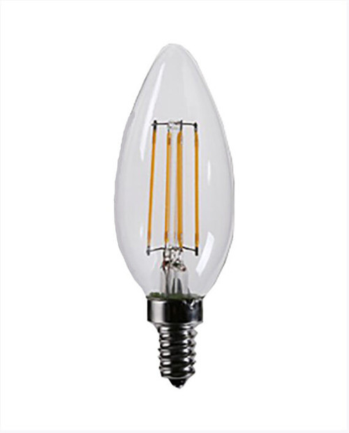 Cyber Tech LB100TCC-DE12WW2PK - Clear Filament LED Candle Bulb - 2700K - Dimmable 