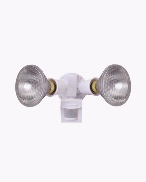 Cyber Tech FM110PH2/WH - Motion Security Light - Dusk to Dawn Photocell - Wet Rated 