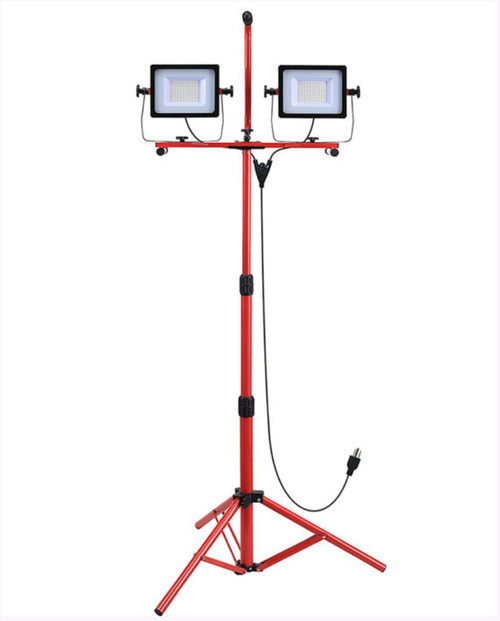Cyber Tech LF104TWL/DL - Dual Head Tripod Work Light - 5000K - Adjustable 