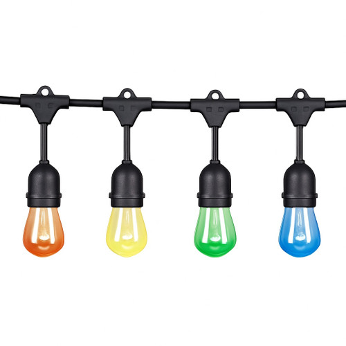 Cyber Tech SL48-15RGB - 48 ft LED Patio String Light - RGB Multi-Color - Weatherproof