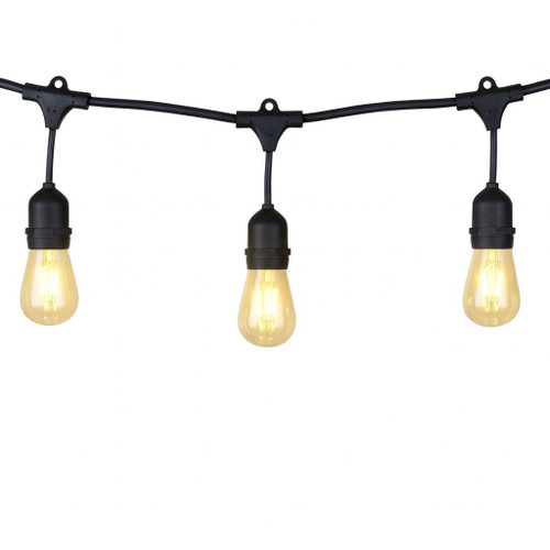 Cyber Tech SL-4818 - 48 ft LED Outdoor Black Patio String Light - 2200K 