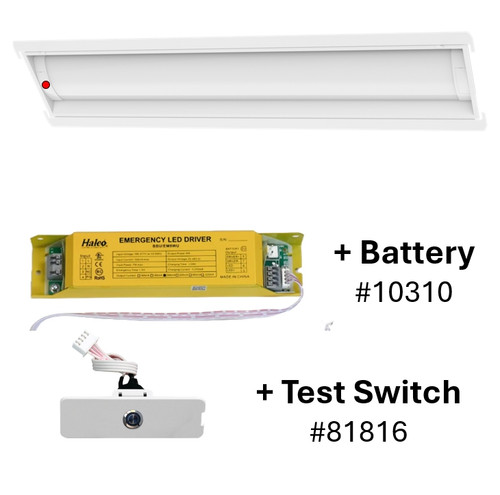 Halco 81807 - 1x4 LED Troffer Retrofit Kit - CCT Selectable - Emergency Battery 