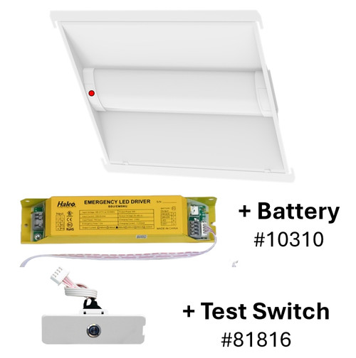 Halco 81808 - 2x2 LED Troffer Retrofit Kit - CCT Selectable - Emergency Battery 