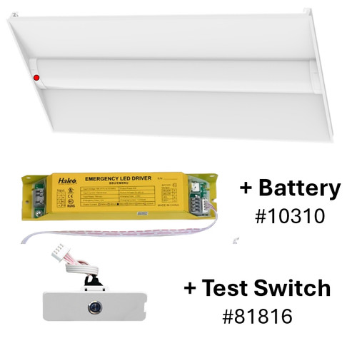 Halco 81806 - 2x4 LED Center Basket Troffer - CCT Selectable - Emergency Battery 