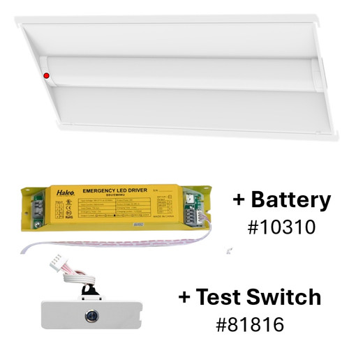 Halco 81809 - 2x4 LED Center Basket Troffer Retrofit Kit - CCT Selectable - Emergency Battery