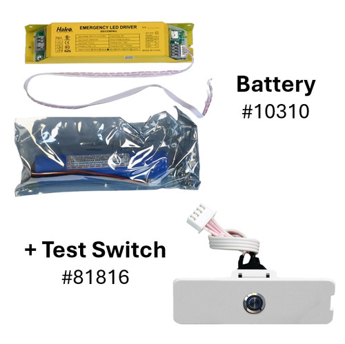 Halco 81819 - Emergency Battery Backup Kit - 8W - End Cap Test Switch