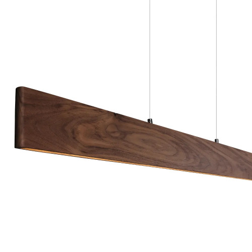 Euri Lighting EWD3-20W113W - 39" Linear Wood Pendant - 3000K - Walnut Finish 