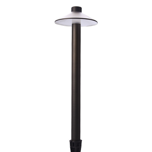 22" Die-Cast Brass 12V Integrated LED Path Light – Antique Bronze - Top Cone Shade 