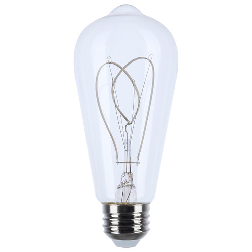 Satco S11527 - 6W ST19 LED Filament Bulb - 2700K - E26 Dimmable 