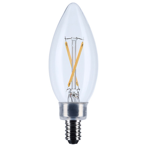 Satco S12490 - 3W B11 LED Candelabra Bulb - 3000K - Dimmable 
