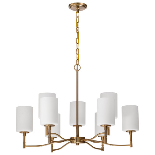 Satco 60-8209 - Liam 9-Light Chandelier - Burnished Brass - 30" Diameter 