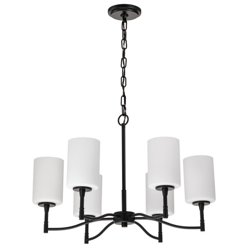 Satco 60-8216 - Liam 6-Light Chandelier - Matte Black - 25 in Diameter 