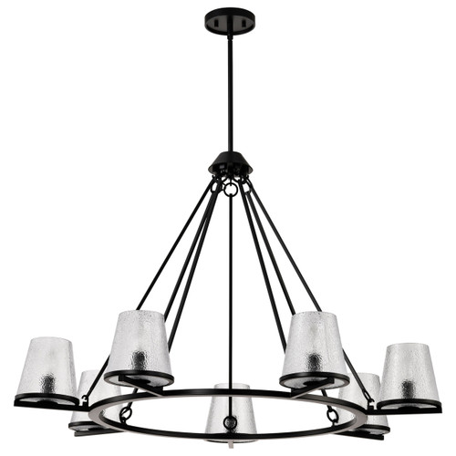 Satco 60-8259 - Valentine 7-Light Chandelier - Black Finish - 40in Diameter 