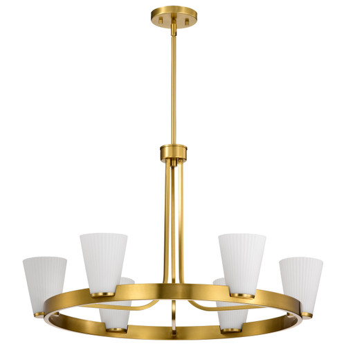Satco 60-8726 - Royale 6-Light Chandelier - Burnished Brass - 30" Diameter 