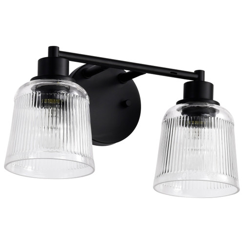 Satco 60-8602 - Grayson 2-Light Vanity - Matte Black - Damp Rated 