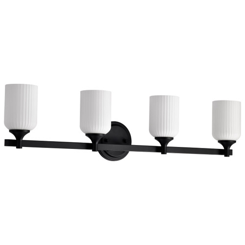 Satco 60-8644 - Solara 4-Light Vanity - Matte Black - Uses E26 A19 Bulbs 
