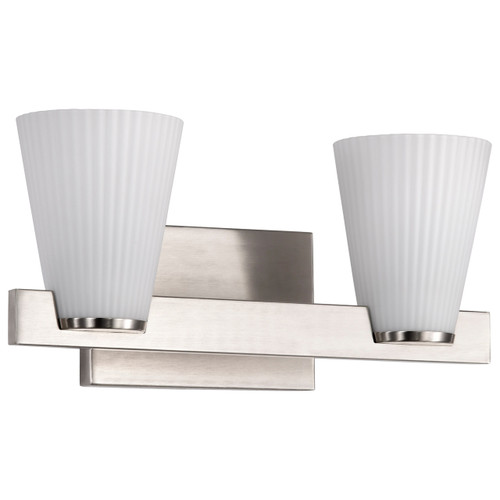 Satco 60-8732 - Royale 2-Light Vanity - Brushed Nickel - Damp Rated 