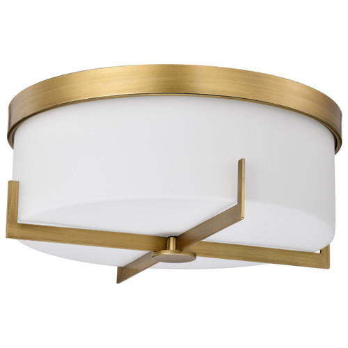 Satco 60-8044 - Roselle 15" Flush Mount - Natural Brass - 3-Light E26 