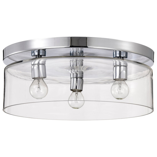 Satco 60-8074 - Marlowe 15 Inch Flush Mount - Polished Nickel - 3-Light E12 