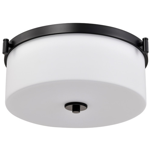 Satco 60-8217 - Liam 3-Light Flush Mount - Matte Black - Damp Rated 