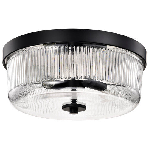 Satco 60-8608 - Grayson Small Flush Mount - Matte Black - 13.5in Diameter 