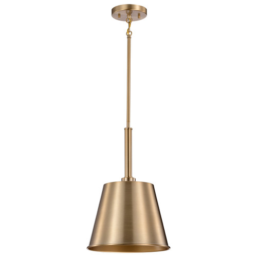 Satco 60-7939 - Alexis 1-Light Small Pendant - Burnished Brass Finish 
