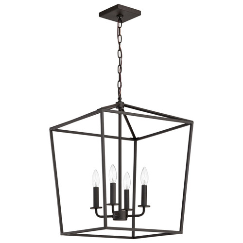 Satco 60-7952 - Emma 4-Light Pendant - Dark Bronze - Sloped Ceiling 