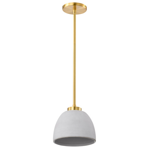 Satco 60-8002 - Collins 8in Mini Pendant - Brushed Brass - Indoor 