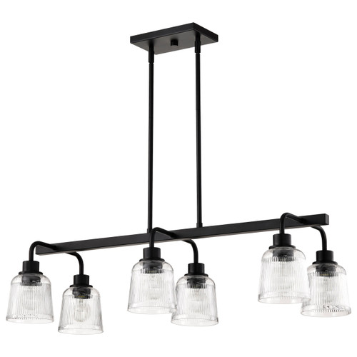 Satco 60-8610 - Grayson 6-Light Island Pendant - Matte Black - Kitchen Island 