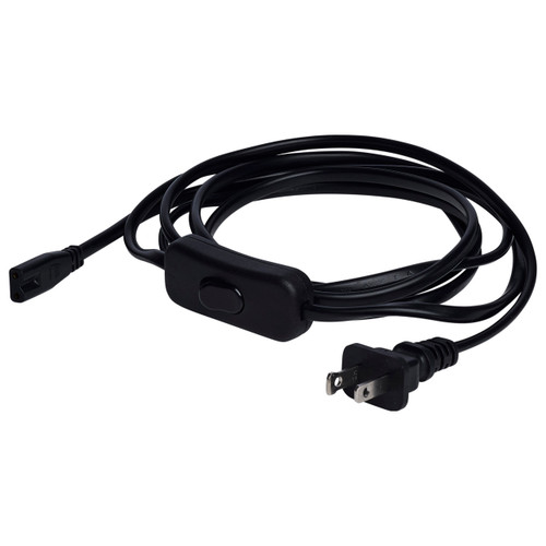Satco 63-461 - 8-Foot Power Cord with Line Switch - Black Finish 