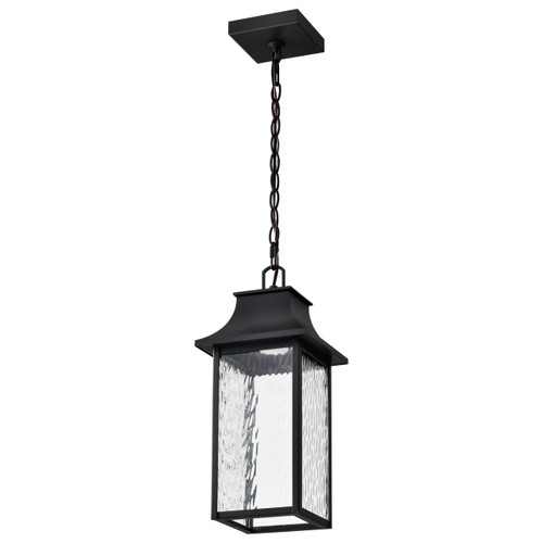 Satco 62-5996 - Austen 1-Light Outdoor Pendant - CCT Selectable - Matte Black 