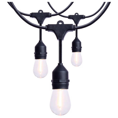 Satco S8020R1 - 24' LED String Light - 2700K - 12×1W S14 Lamps, IP65