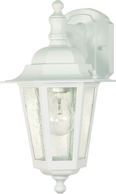 Satco 60-3473 - Cornerstone 1-Light Wall Lantern - White - Wet Rated 