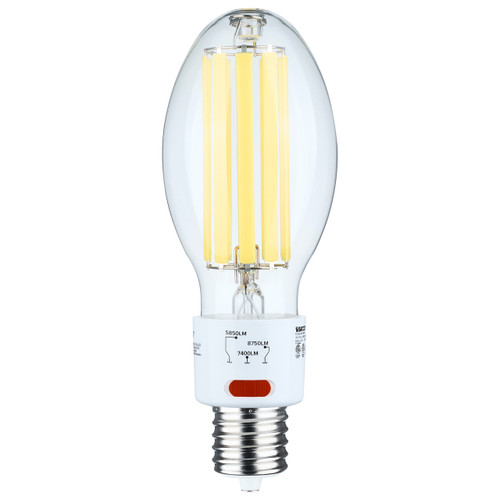 Satco S13196 - 45W/LED/HID/ED28/850/EX39/CL - Selectable 30W/38W/45W ED28 LED Clear Filament Bulb