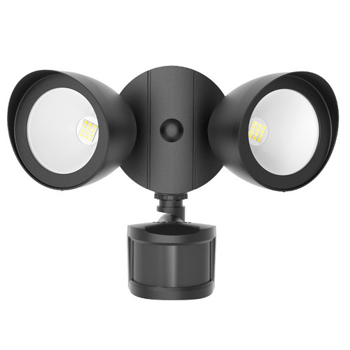 NaturaLED 9691 - 20W Security 2-Head Floodlight - 3000K - Motion Sensor 