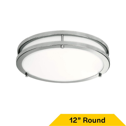 Halco 90270 - Flush Mount Double Ring 12in - CCT Selectable - Brushed Nickel 