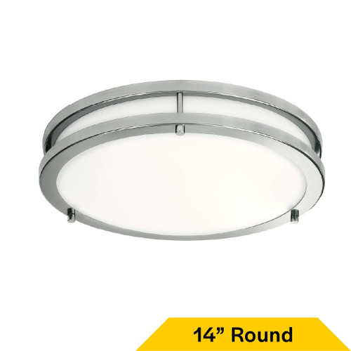 Halco 90271 - Flush Mount Double Ring 14in - CCT Selectable - Brushed Nickel 