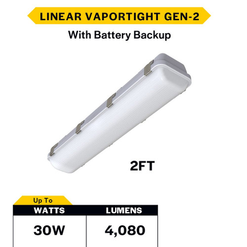 Halco 28115 - ProLED Select 2FT Linear Vaportight - CCT Selectable - EM Battery Backup