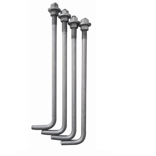 Halco 741200 - Anchor Bolts (4) - 4in Square/Round Pole - Galvanized