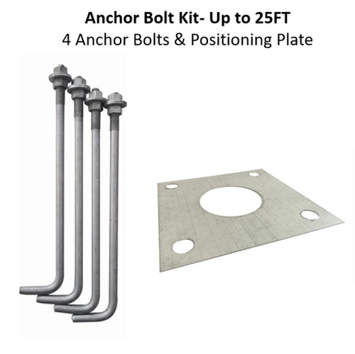 Halco 741302 - Anchor Bolt Kit for 4in Square Pole - Fits 10-25FT