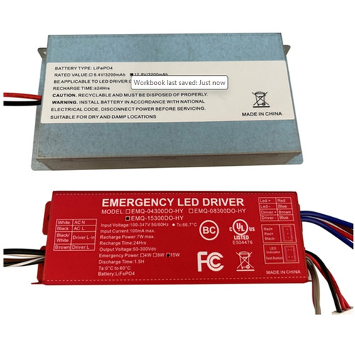 Halco 39867 - LPWP-3 Emergency Battery - 15W - 90 Minute Backup